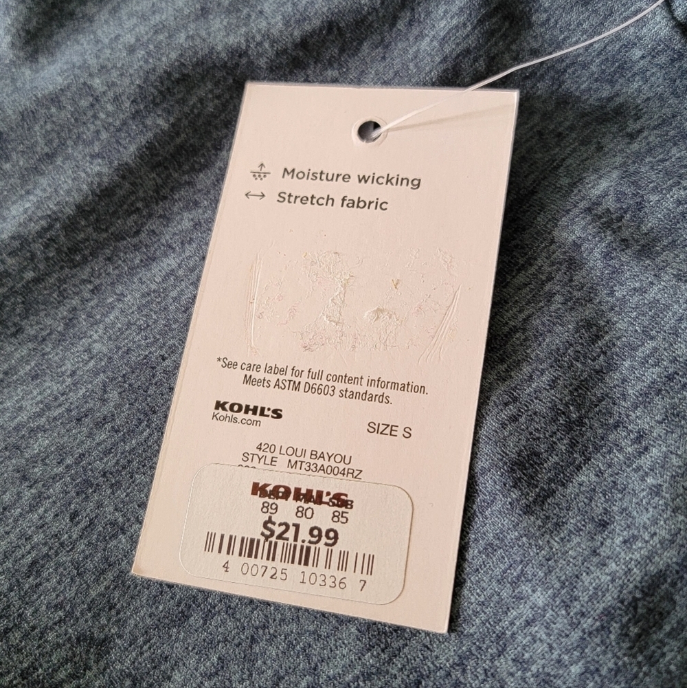 tek gear Men's Teal Heather Quarter-Zip Pullover Size Small - Picture 7 of 7